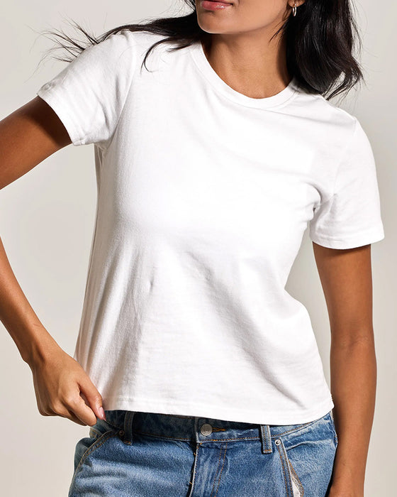 T-Shirt Rundhals Med Bh Ensfarvet