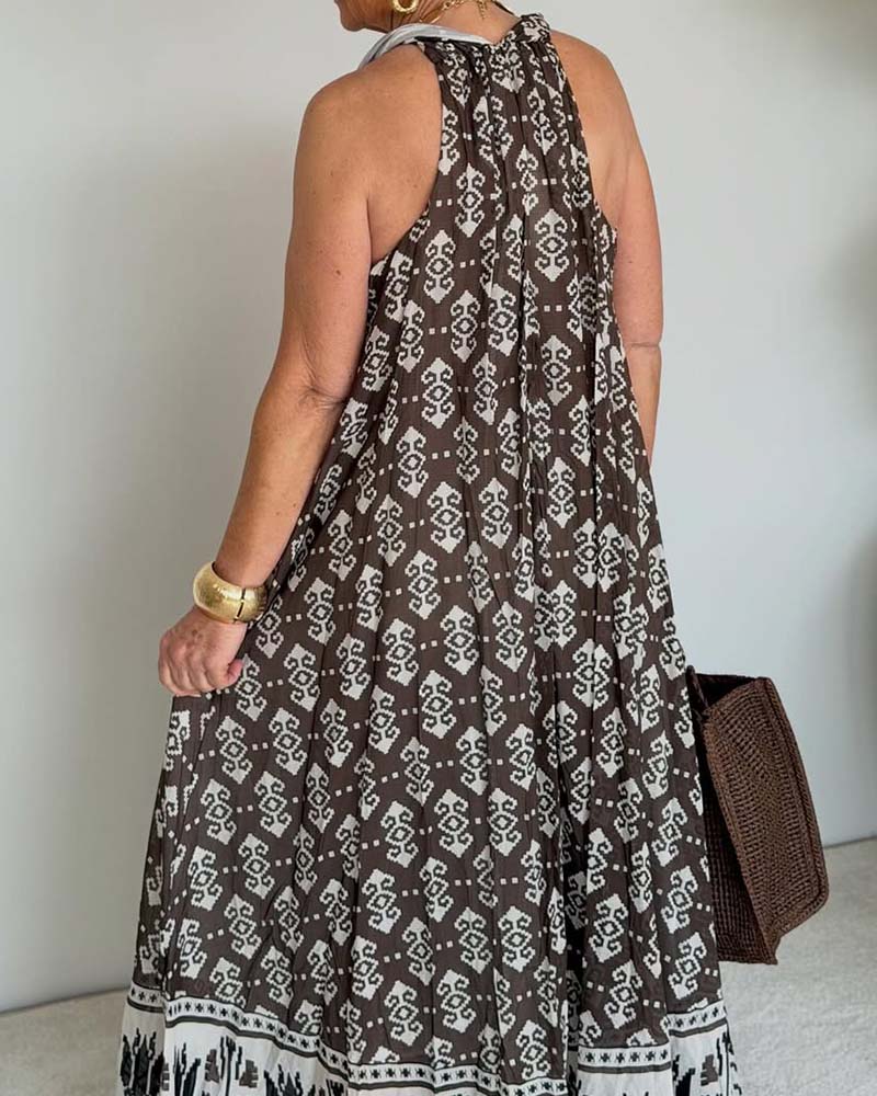 Kjole V-Hals Halter Elegant Maxi