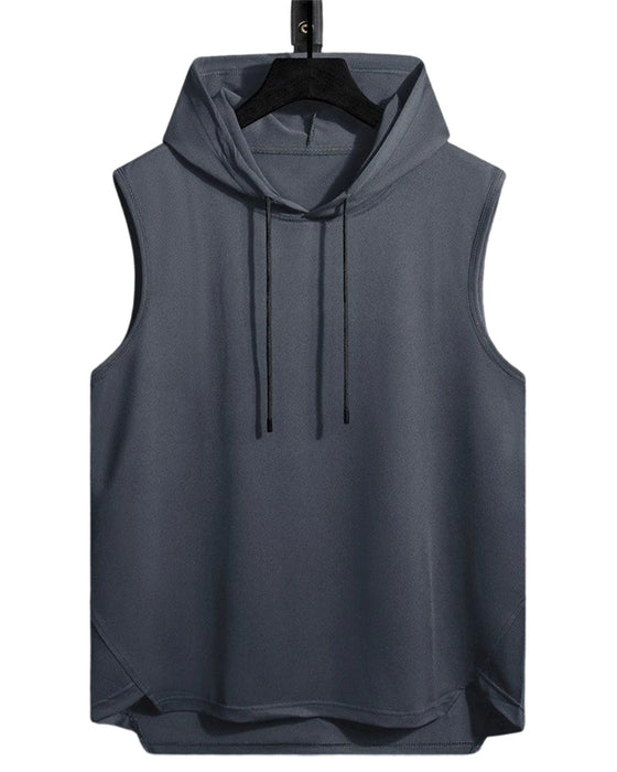 Tank Top Hætte Snørebånd Ærmeløs Sport