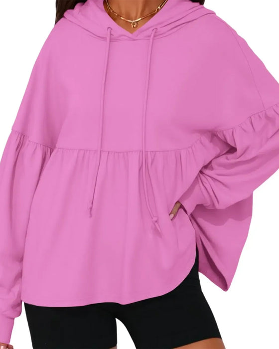 Sweatshirt Hætte Snørebånd Løs