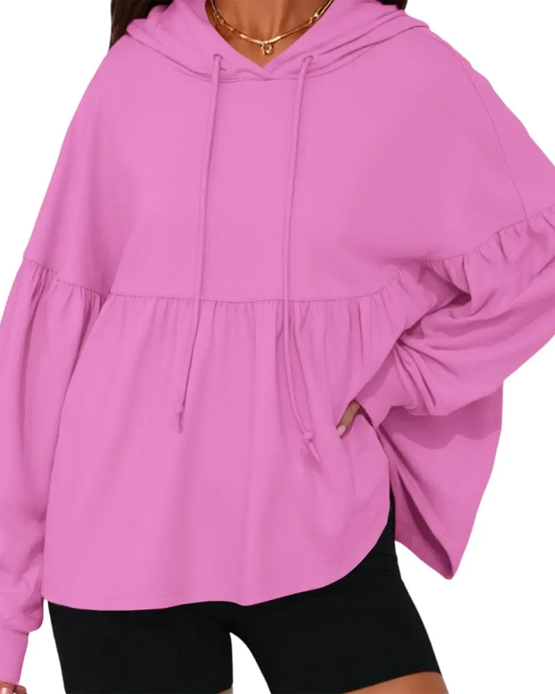Sweatshirt Hætte Snørebånd Løs