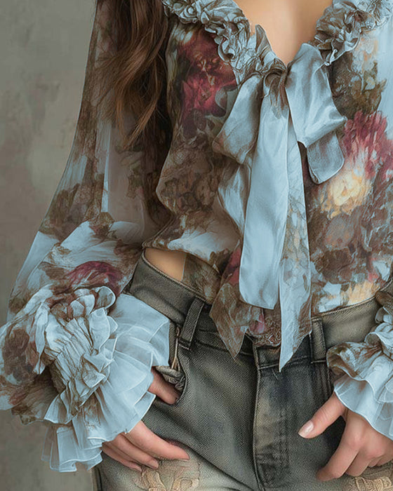 Bluse Lotustryk Elegant