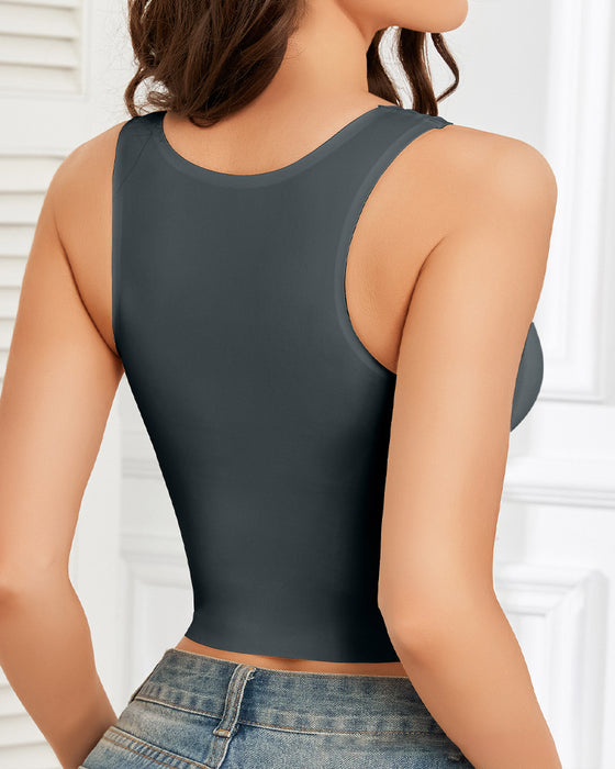 Tank Top Mesh-Splicing Indbygget Bh