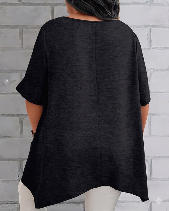 T-Shirt Løs Sidelomme