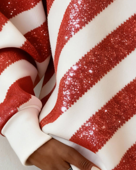 Sweatshirt Med Bådringning Og Rund Halsudskæring