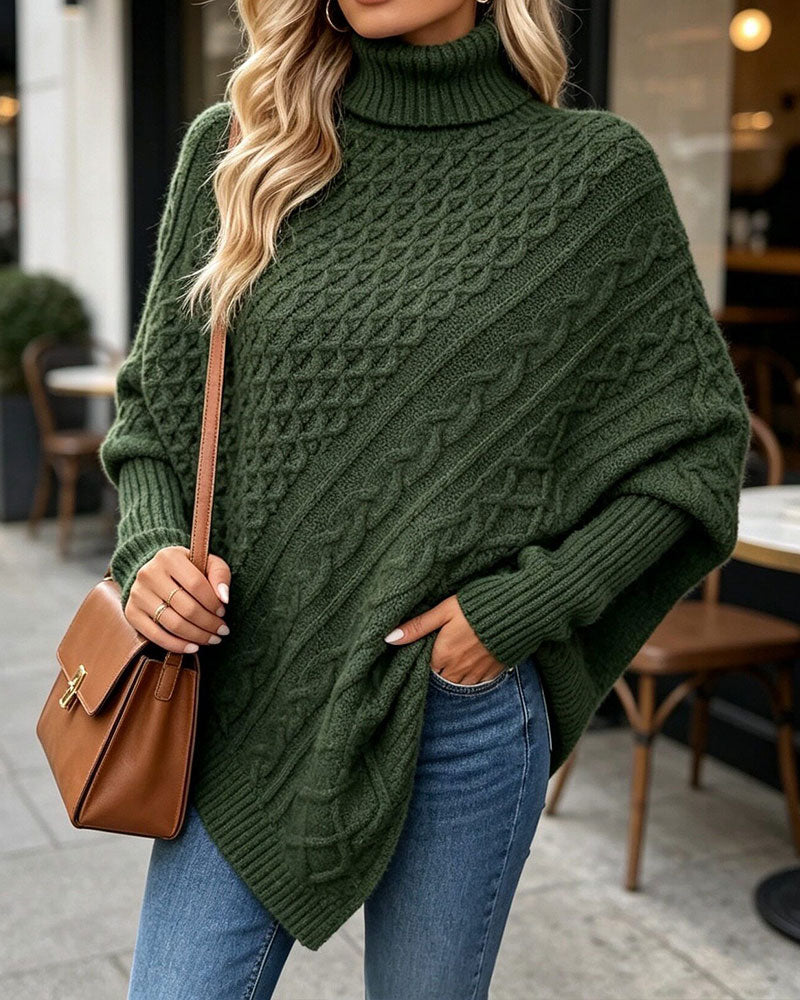 Sweater Uregelmæssig Ensfarvet Pullover