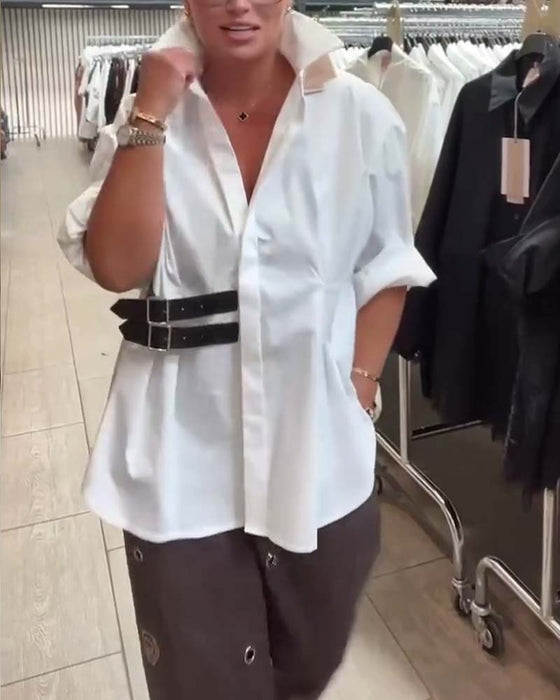 Skjorte Bælte Spænde Design Flip