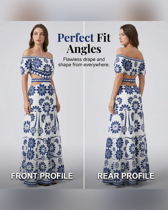 Kjole Off-Shoulder Blomstrende Udskæring
