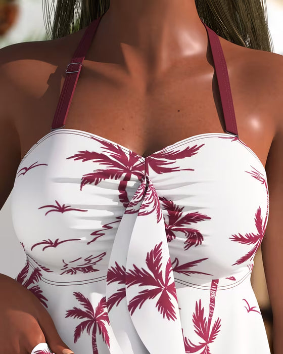 Tankini Palmetræ Tryk Svøm Nederdel