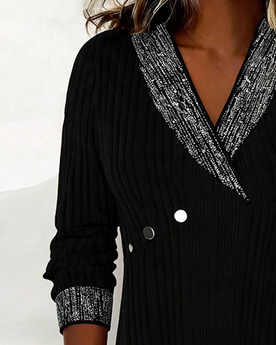 Top V-Hals Kors Mode