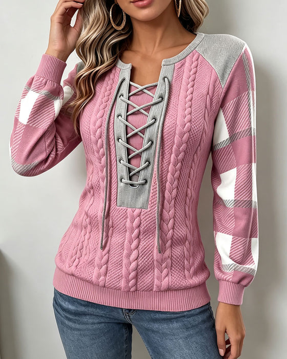 Sweatshirt Rund Hals Stropper Ternet Tryk