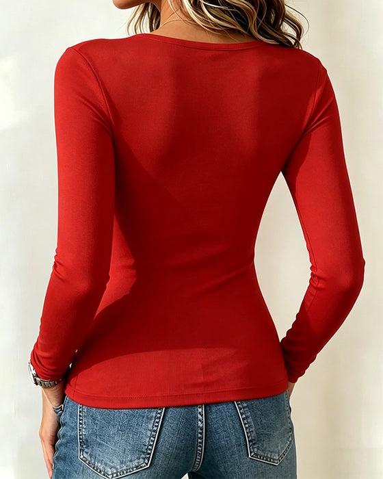 Bluse Stilfuld Slim Langærmet