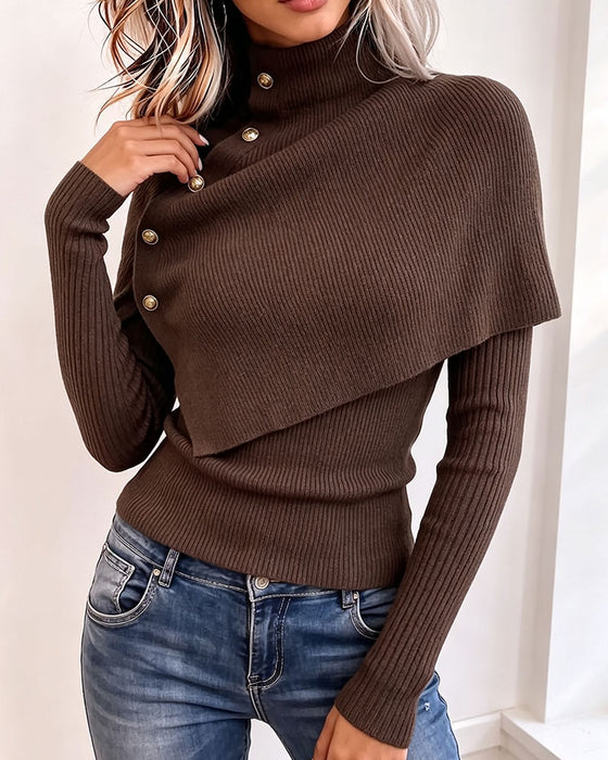 Pullover Sjal Krave To-Delt Strikket