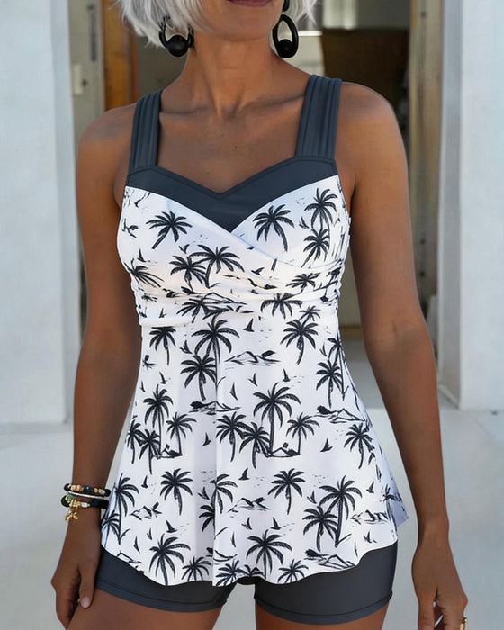 Tankini Nederdel Talje Patchwork