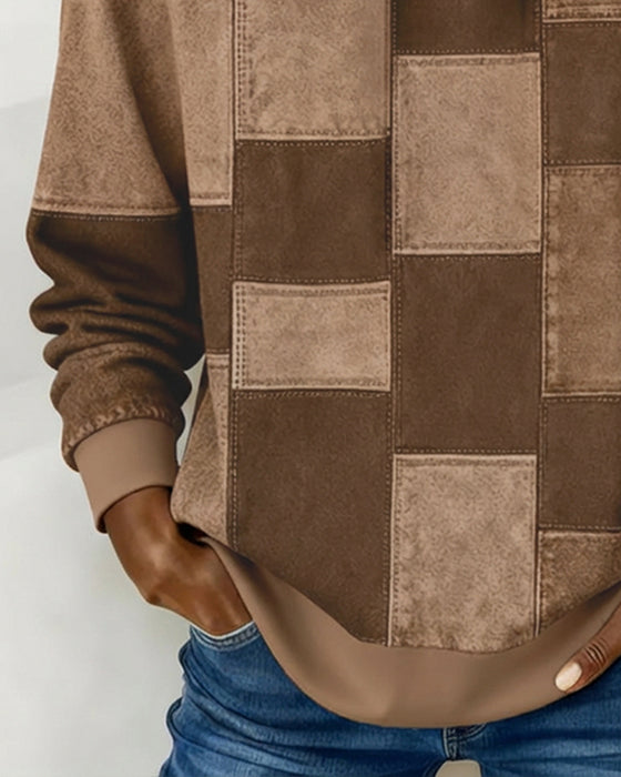 Stilfuld Ternet Hættetrøje Med Lange Ærmer