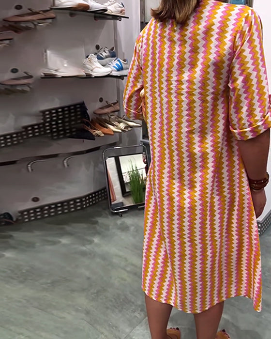 Kjole Med Bølgemønster