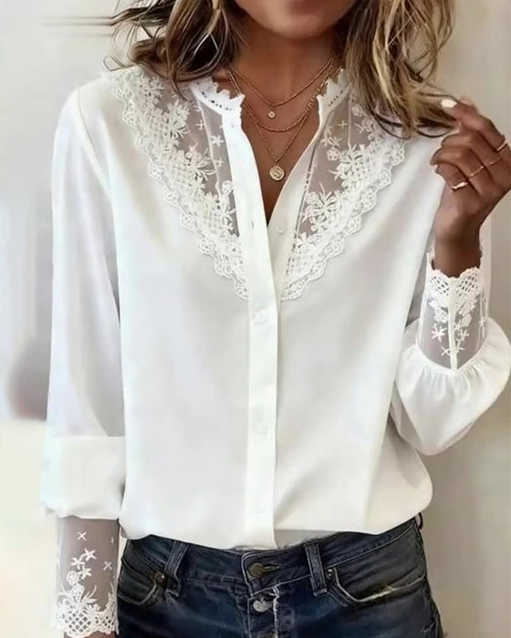 Skjorte Stilfuld Og Elegant Patchwork