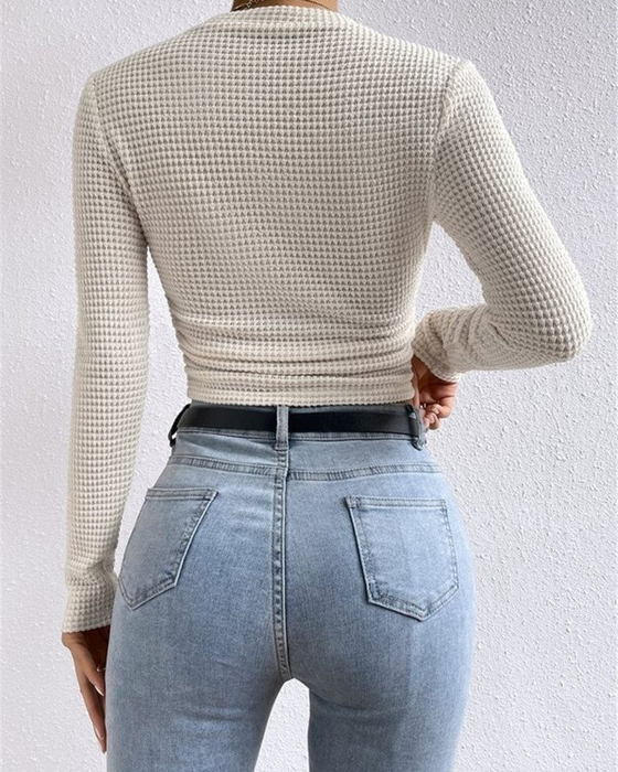 Top Slim Fit Alsidig Lang Ærme