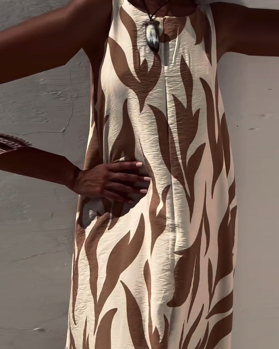 Kjole Ærmeløs Rygløs Printet