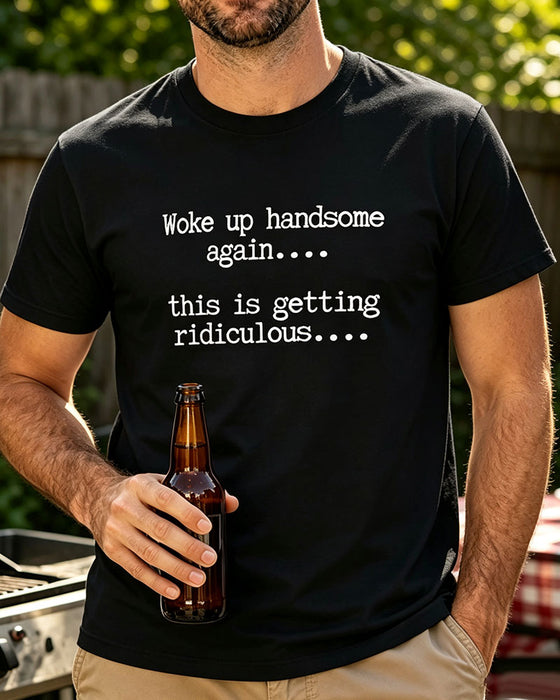 Herre T-Shirt Bogstav Tryk Rund Hals