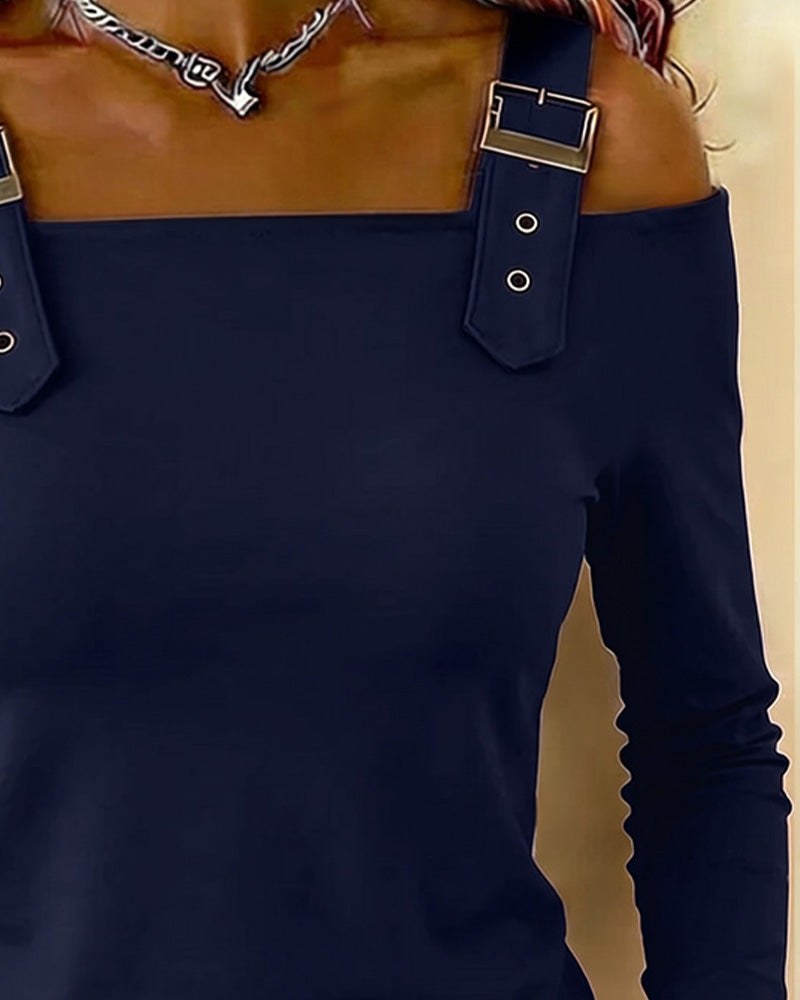 Top Lang Ærme Off-Shoulder Kamisol