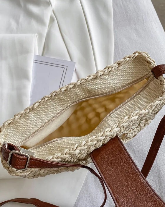 Taske Boho Halvcirkelformet Hul Strå