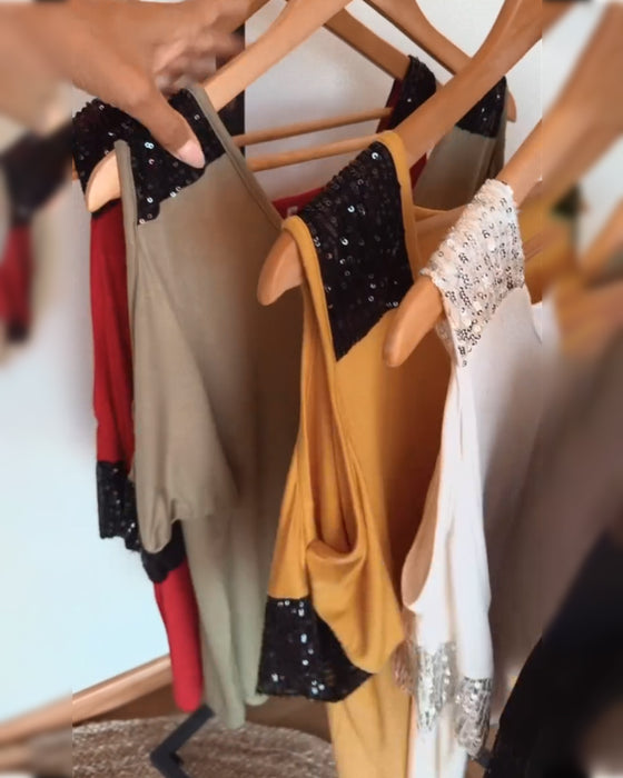 T-trøje Med Off - the - Shoulder Sequin - patch