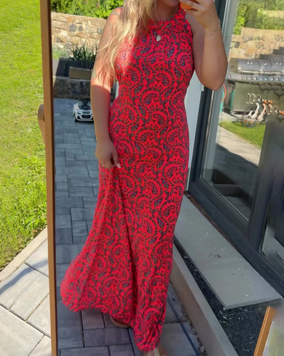 Kjole Halter Ærmeløs Figursyet