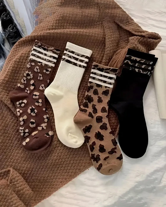 Sokker Leopardmønster Knehøje