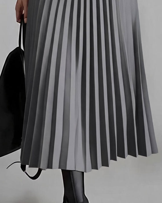 Kjole Patchwork Plisseret Midi