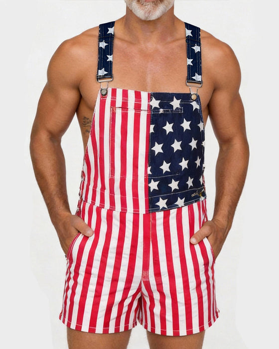 Hoppdragt Mænd Flagtryk Seler Shorts