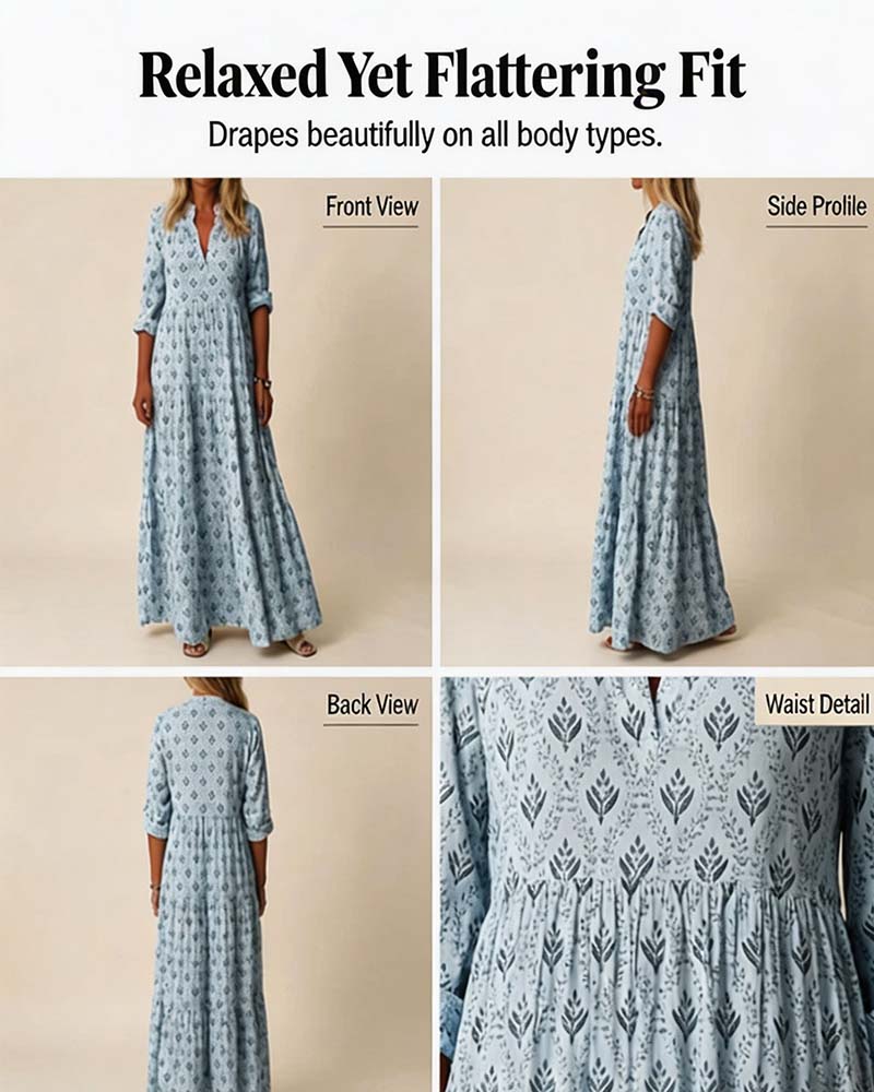 Kjole Vintage V-Udskæring Blomstret