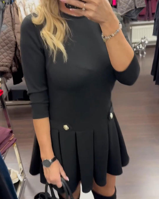 Kjole Elegant Slimmende Plisseret