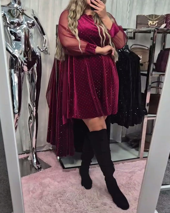 Kjole Mesh Langærme Elegant