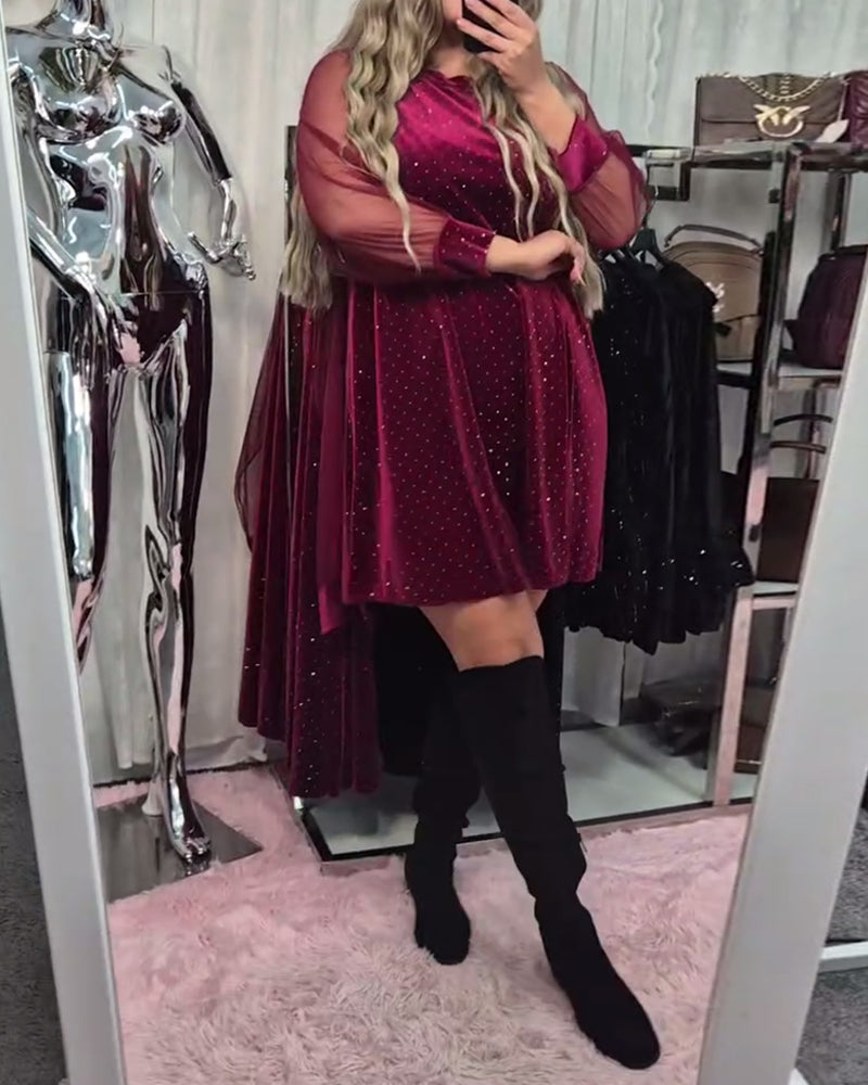 Kjole Mesh Langærme Elegant