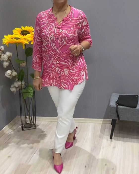 Langærmet skjorte med print