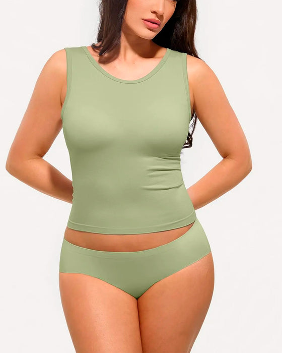 Tanktop Stribet Indbygget Bh