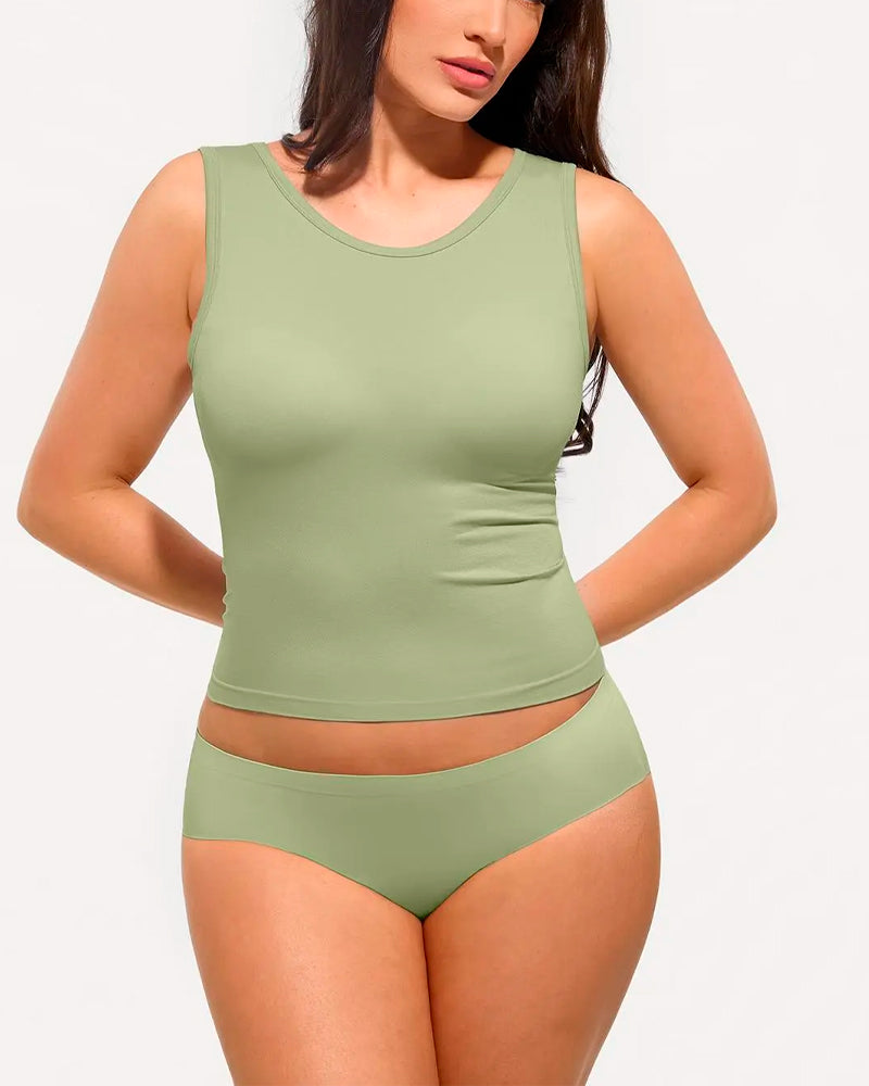 Tanktop Stribet Indbygget Bh