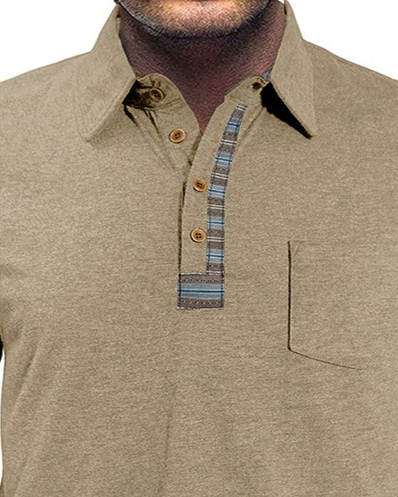 Bluse Herre Knap Revers Polo
