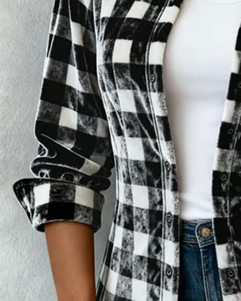 Skjorte Flip Fløjl Ternet