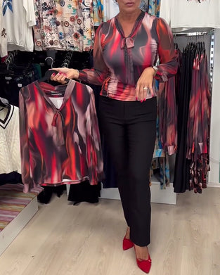 Bluse elegant langærmet print