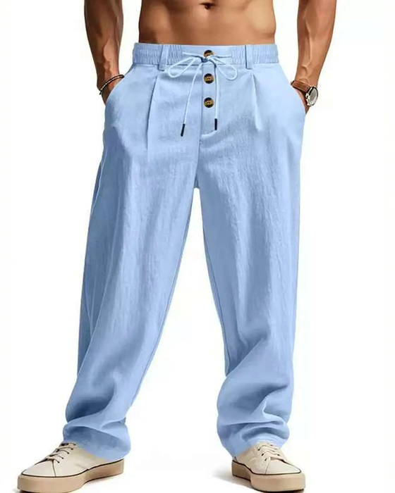 Bukser Casual Ensfarvet Lige Ben