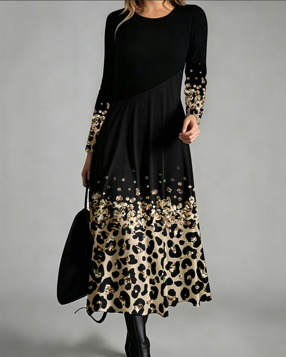 Kjole Ombre Leopard Casual