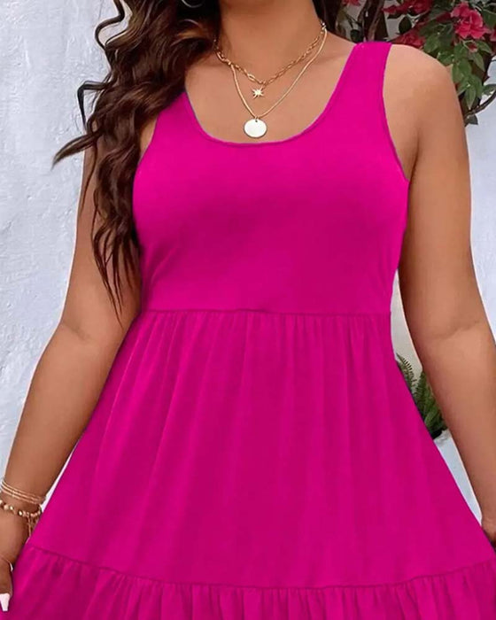 Kjole Dobbelt Lag Lag Ruffle Tank