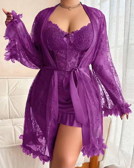 Kjole Blonde Cover-Up Spaghettistropper Blondekant Pyjamas
