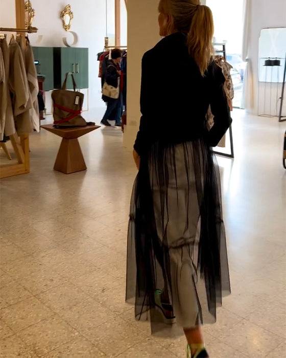 Skjorte Moderigtigt Flowy Mesh Lang