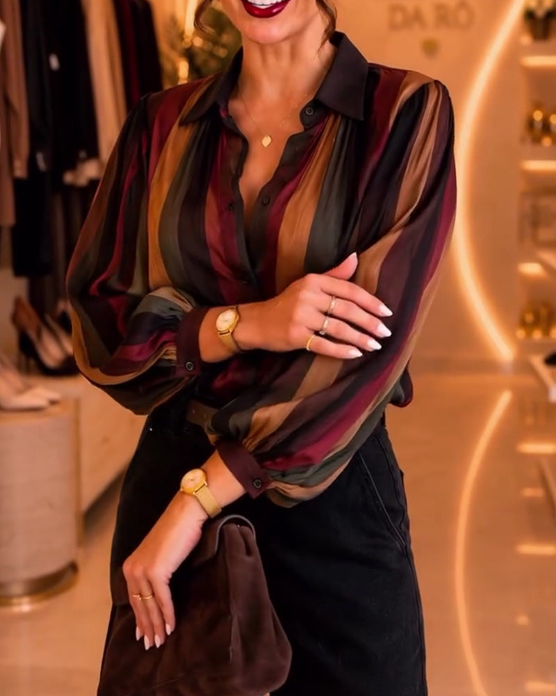 Bluse Retro Stribe Pufærme