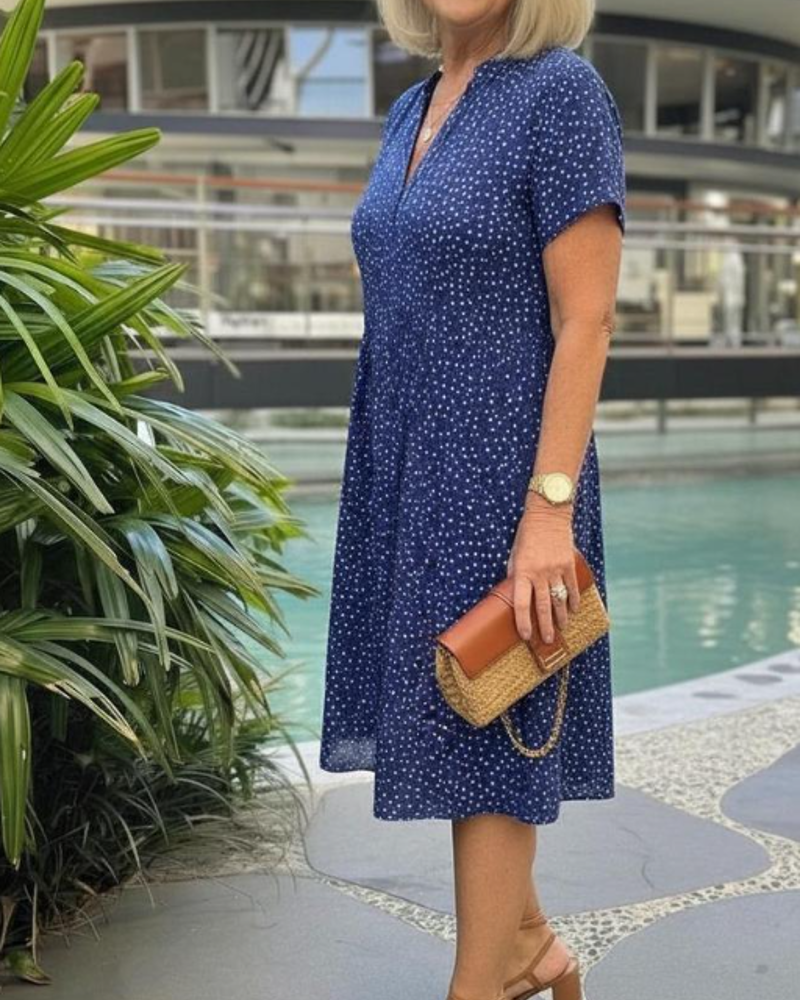 Kjole V-Hals Kort Ærme Kort