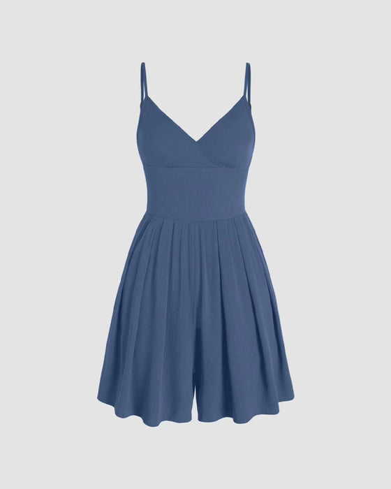 Ensfarvet Afslappet Jumpsuit