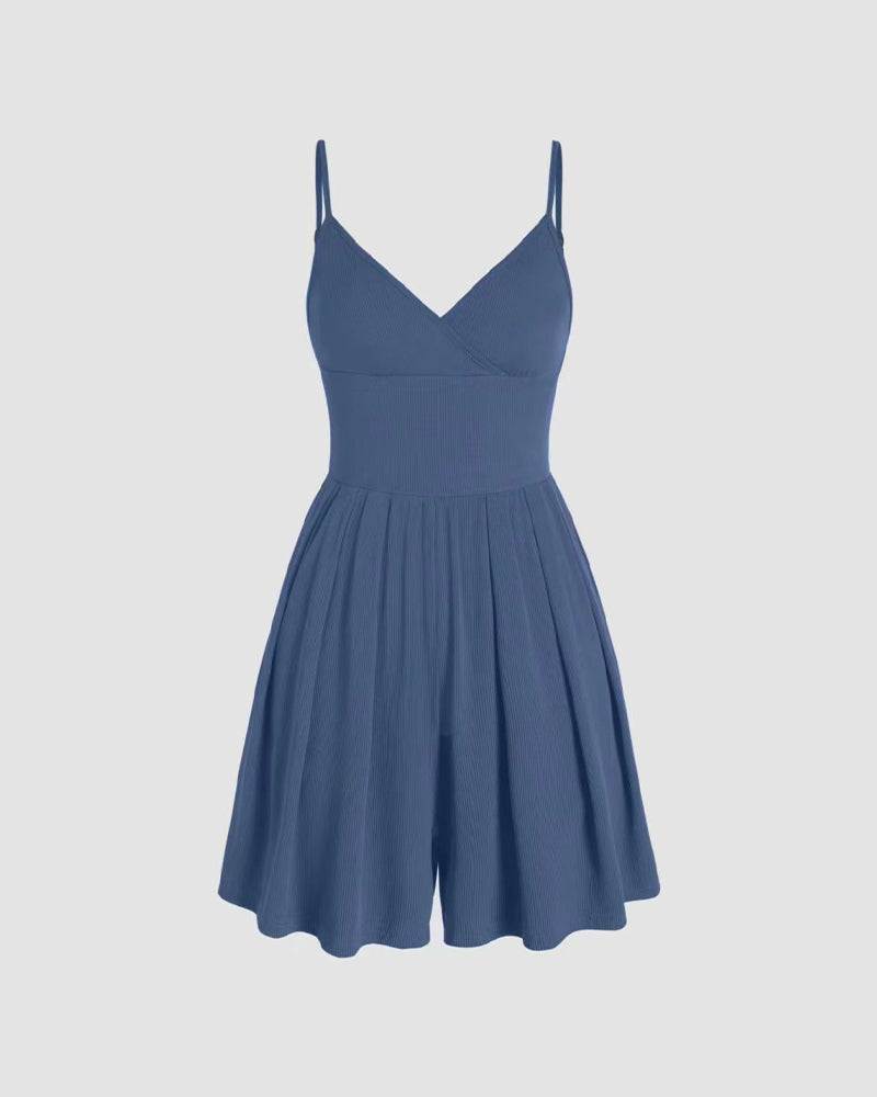 Ensfarvet Afslappet Jumpsuit